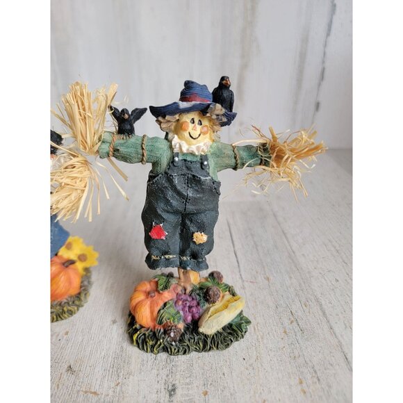 Vintage scarecrow ceramic fall farm Halloween set figure - Picture 4 of 10